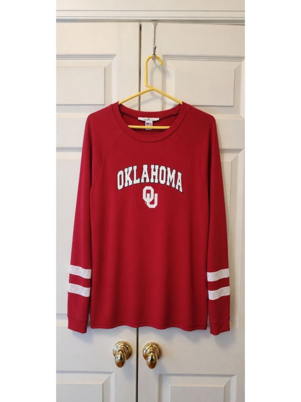 New Women Flying Colors Oklahoma University OU Red Long Sleeve Jersey Size L